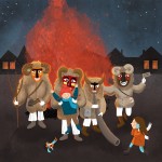 Viktória Takács, Hungary | The magical end of the winter, from “Busó mese”, Budapest, 2020. Publisher: Scolar (this artwork is a variant of a previous book illustration by the author)